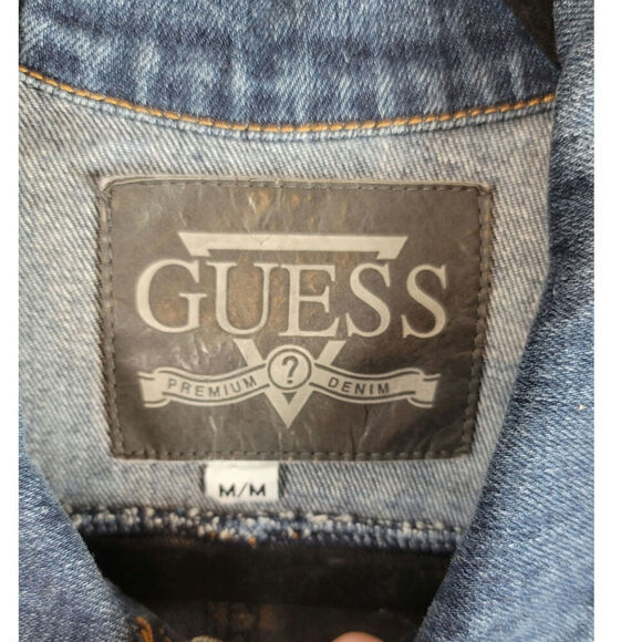 GUESS USA Y2K VINTAGE DENIM JEAN JACKET, sz MEDIUM - Picture 3 of 13